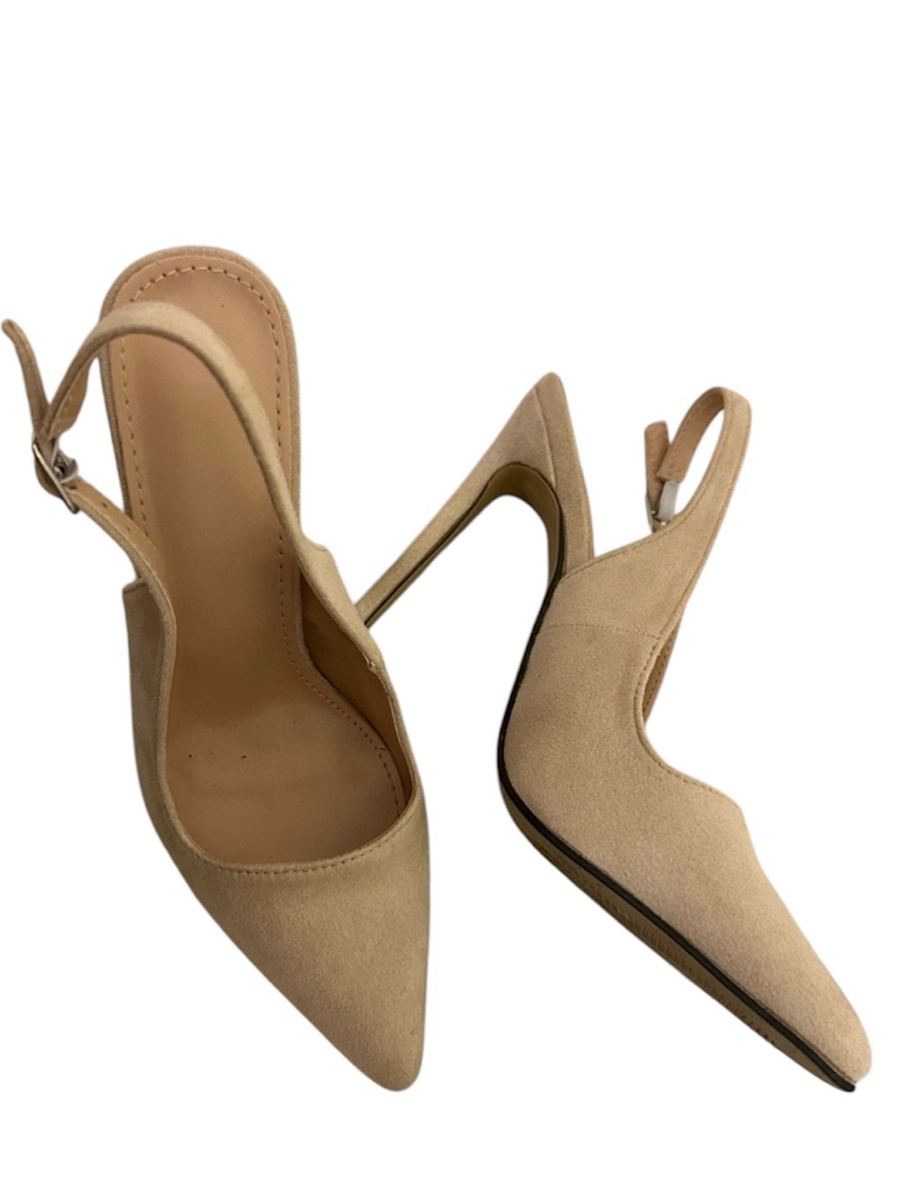 Women’s Pointed Slingback Heels in Beige